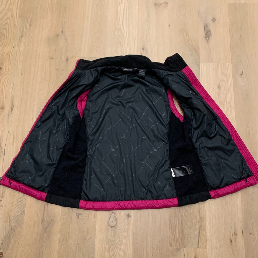 Marmot Kitzbuhel Quilted Vest Raspberry Pink & Black size Small - Picture 10 of 15